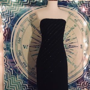 Express Black Long Formal Sequin Dress